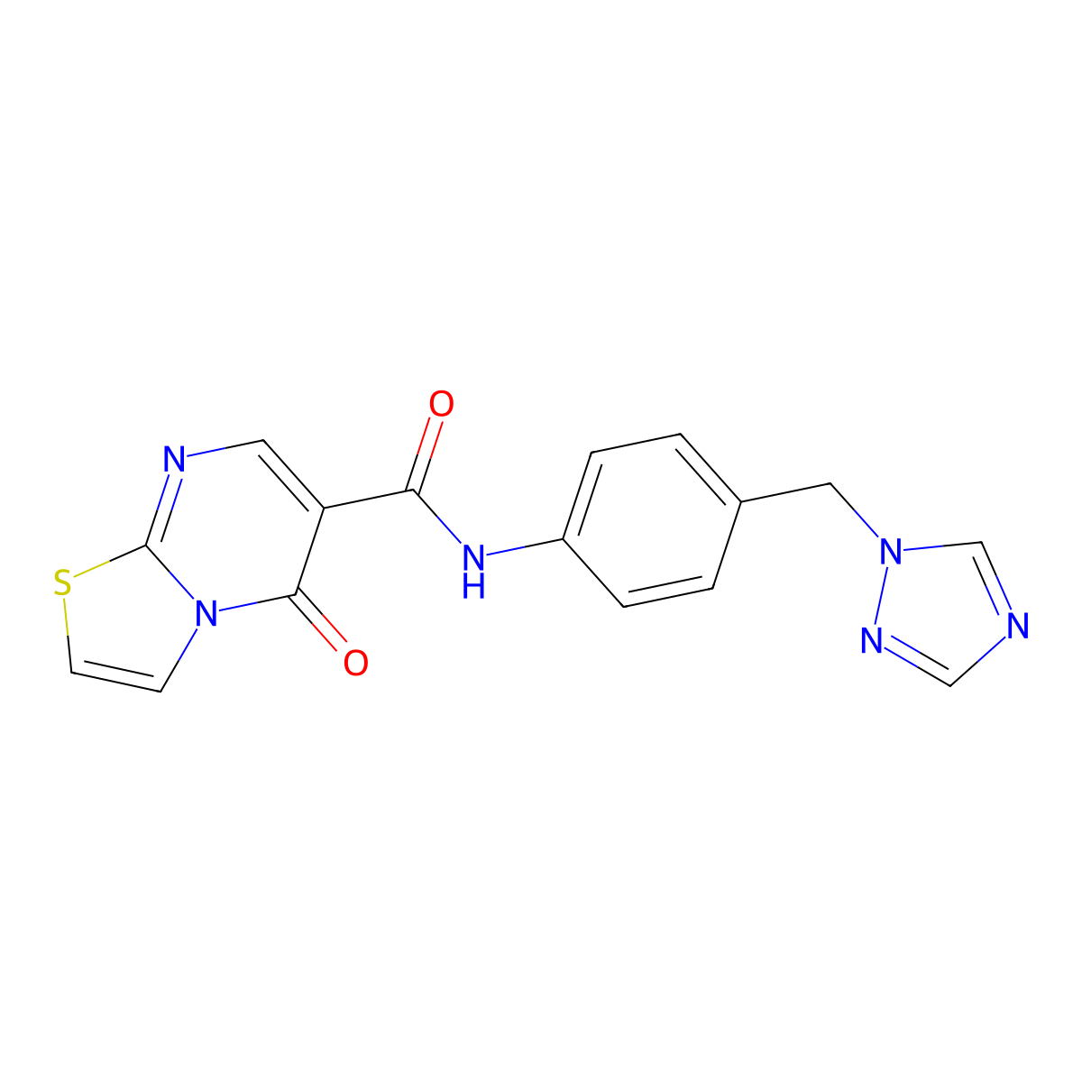 5-oxo-N-[4-(1H-1,2,4-triazol-1-ylmethyl)phenyl]-5H-[1,3]thiazolo[3,2-a]pyrimidine-6-carboxamide molecular structure, CAS 1282101-80-7