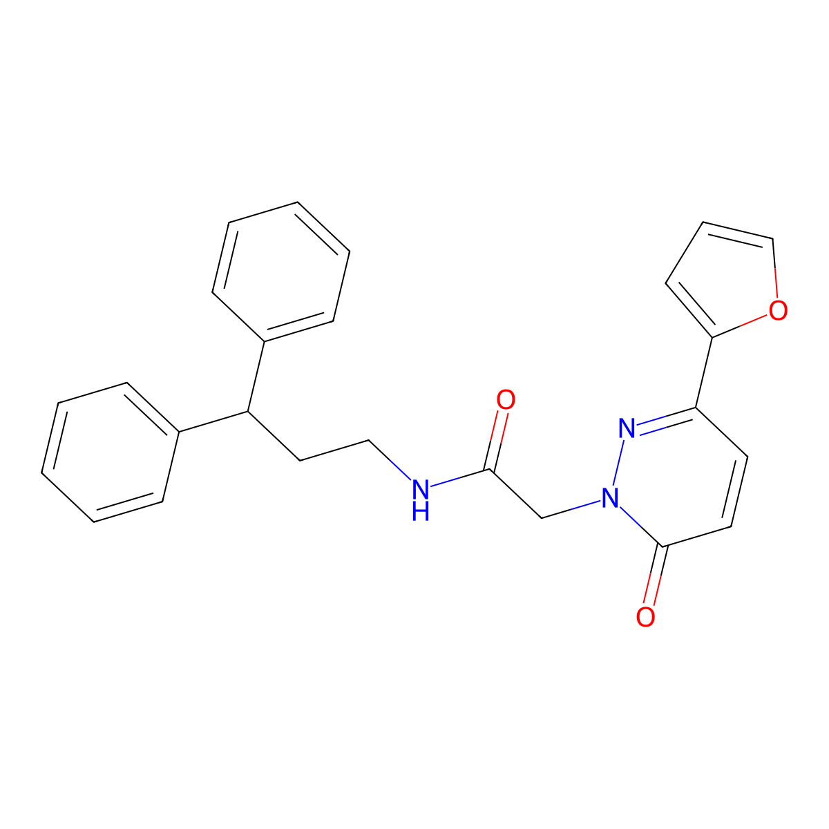 N-(3,3-diphenylpropyl)-2-(3-(furan-2-yl)-6-oxopyridazin-1(6H)-yl)acetamide molecular structure, CAS 1282101-84-1