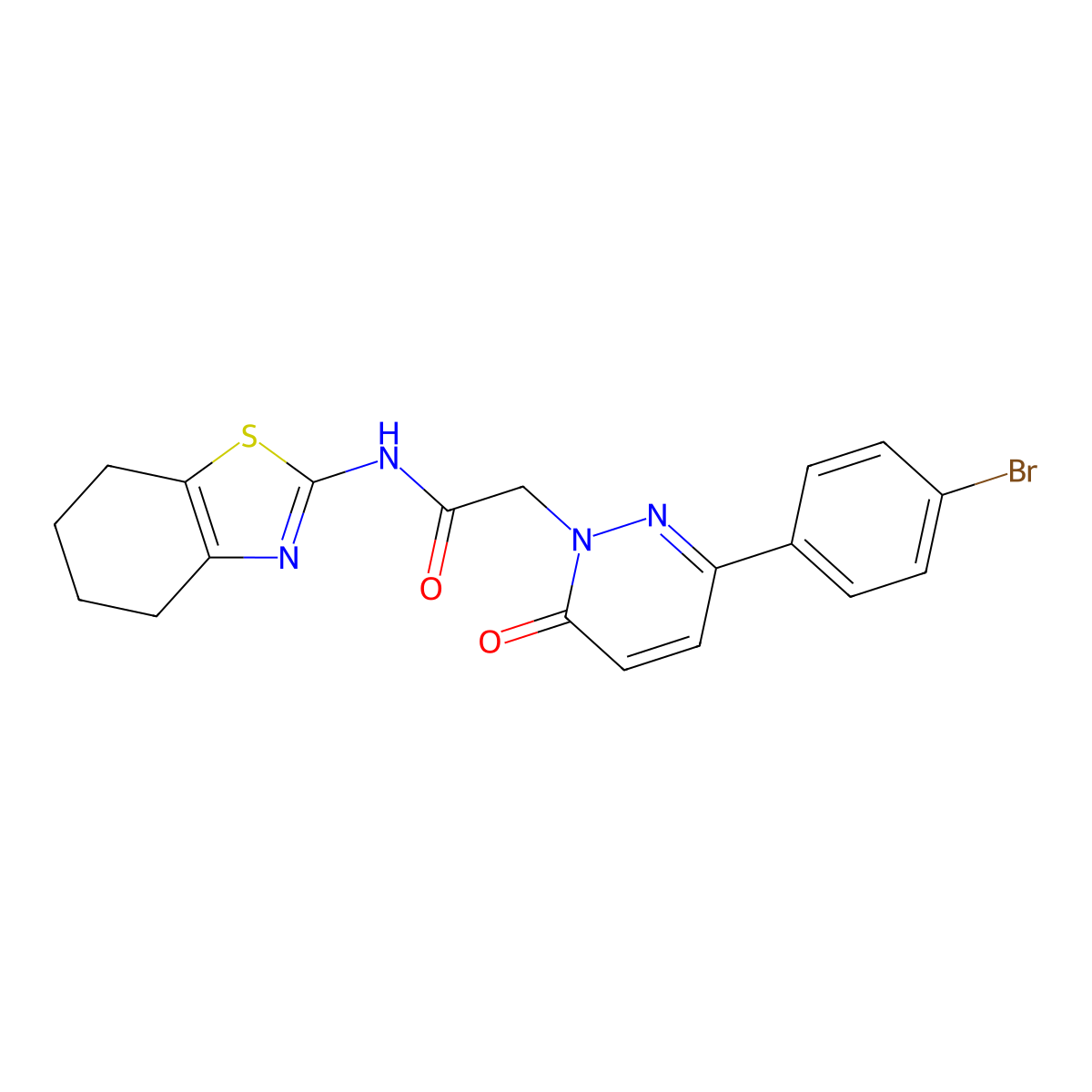 2-[3-(4-bromophenyl)-6-oxopyridazin-1(6H)-yl]-N-[(2Z)-4,5,6,7-tetrahydro-1,3-benzothiazol-2(3H)-ylidene]acetamide molecular structure, CAS 1282101-94-3