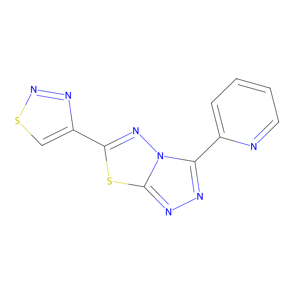 3-(Pyridin-2-yl)-6-(1,2,3-thiadiazol-4-yl)[1,2,4]triazolo[3,4-b][1,3,4]thiadiazole molecular structure, CAS 1282101-95-4