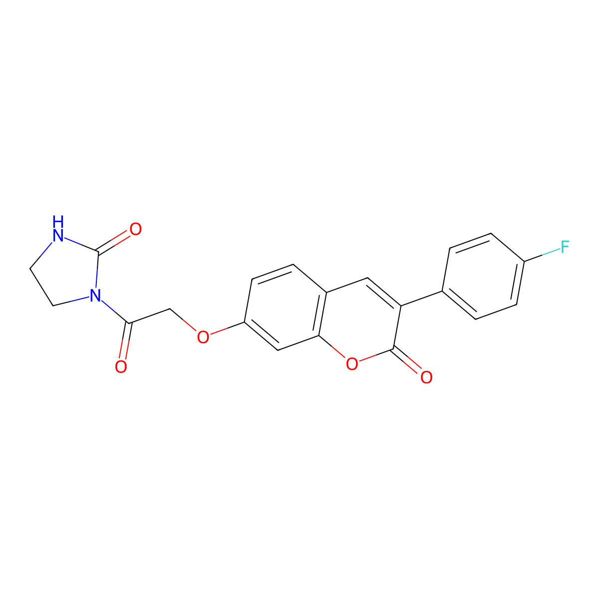 1-({[3-(4-fluorophenyl)-2-oxo-2H-chromen-7-yl]oxy}acetyl)imidazolidin-2-one molecular structure, CAS 1282101-98-7