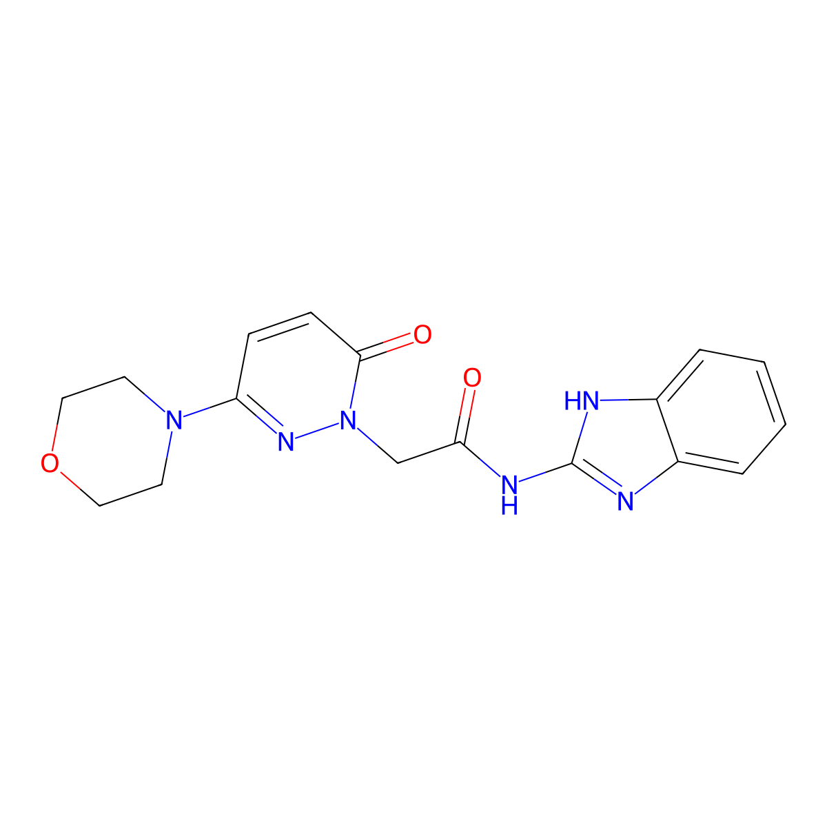 N-(1H-benzimidazol-2-yl)-2-[3-(morpholin-4-yl)-6-oxopyridazin-1(6H)-yl]acetamide molecular structure, CAS 1282102-13-9