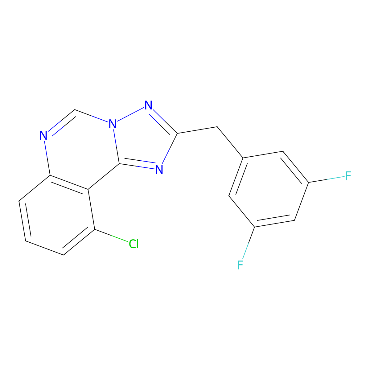 10-Chloro-2-(3,5-difluorobenzyl)[1,2,4]triazolo[1,5-c]quinazoline molecular structure, CAS 1282102-20-8