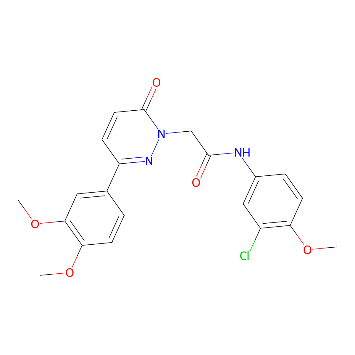 N-(3-chloro-4-methoxyphenyl)-2-(3-(3,4-dimethoxyphenyl)-6-oxopyridazin-1(6H)-yl)acetamide molecular structure, CAS 1282102-29-7