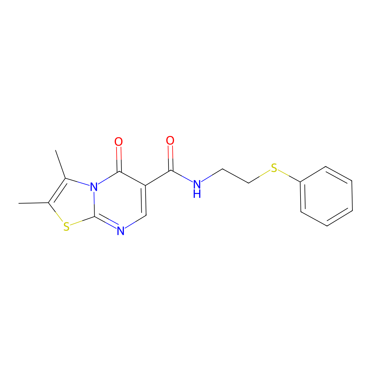 2,3-dimethyl-5-oxo-N-[2-(phenylsulfanyl)ethyl]-5H-[1,3]thiazolo[3,2-a]pyrimidine-6-carboxamide molecular structure, CAS 1282102-31-1