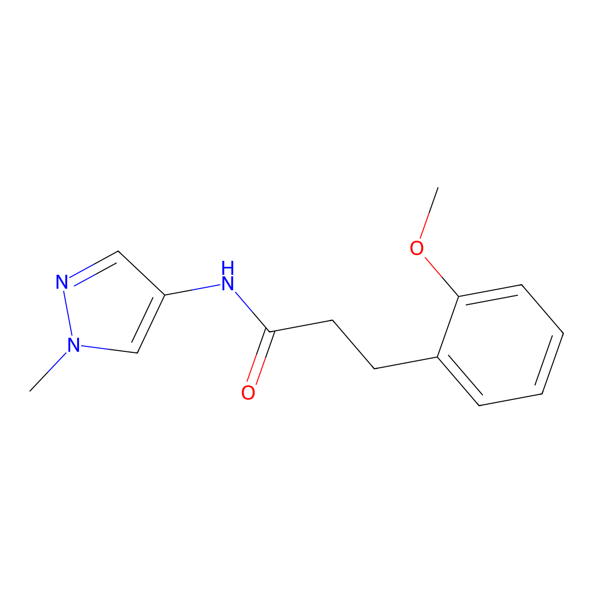 3-(2-methoxyphenyl)-N-(1-methyl-1H-pyrazol-4-yl)propanamide molecular structure, CAS 1282102-32-2