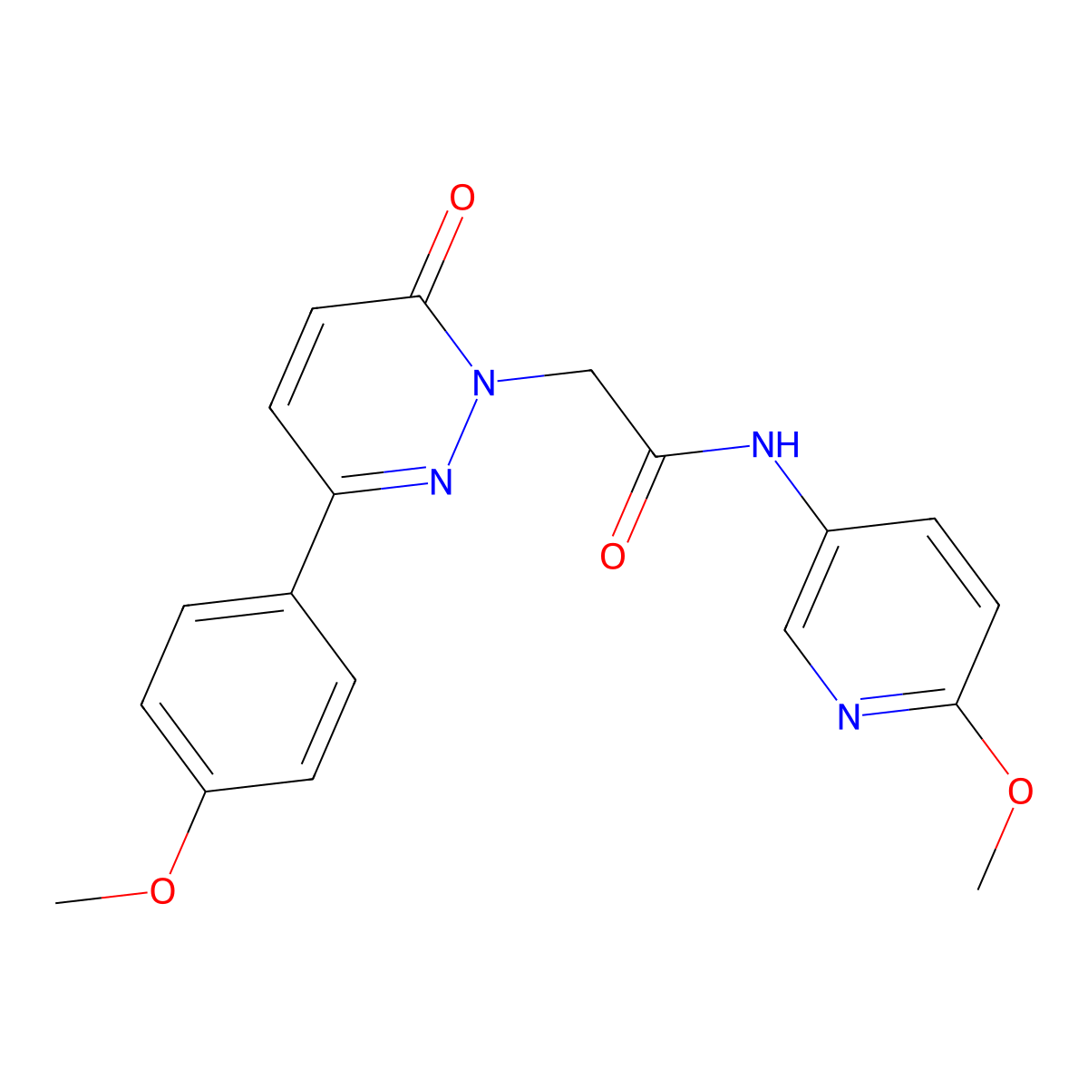 2-(3-(4-methoxyphenyl)-6-oxopyridazin-1(6H)-yl)-N-(6-methoxypyridin-3-yl)acetamide molecular structure, CAS 1282102-34-4