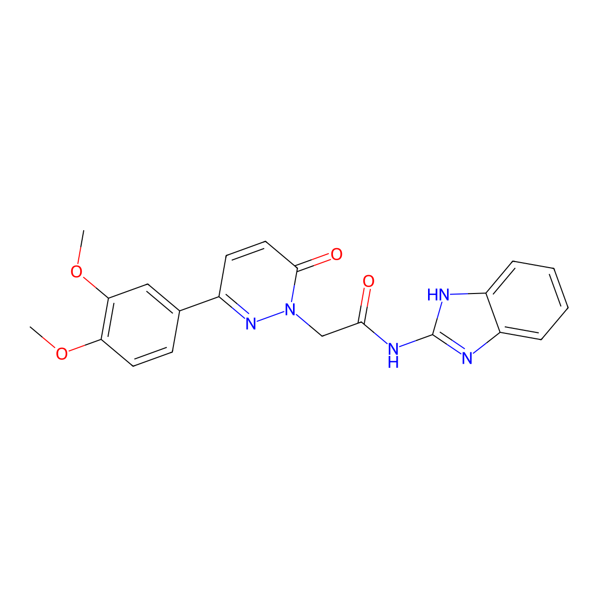 N-(1H-benzo[d]imidazol-2-yl)-2-(3-(3,4-dimethoxyphenyl)-6-oxopyridazin-1(6H)-yl)acetamide molecular structure, CAS 1282102-40-2