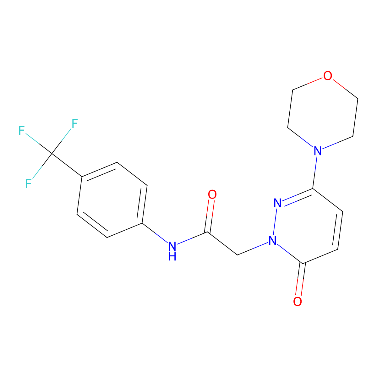2-[3-(morpholin-4-yl)-6-oxopyridazin-1(6H)-yl]-N-[4-(trifluoromethyl)phenyl]acetamide molecular structure, CAS 1282102-64-0