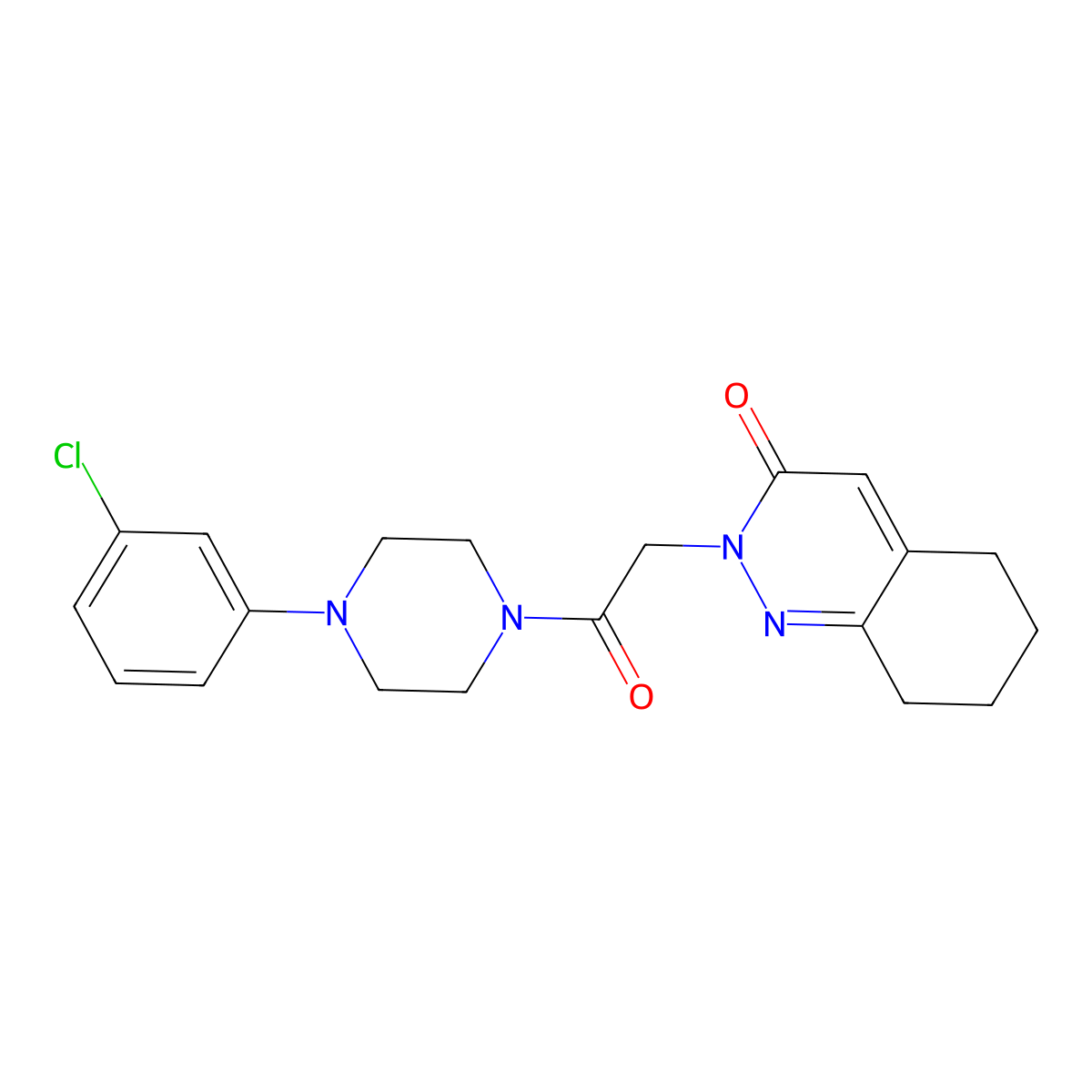 2-{2-[4-(3-chlorophenyl)piperazino]-2-oxoethyl}-5,6,7,8-tetrahydro-3(2H)-cinnolinone molecular structure, CAS 1282102-68-4