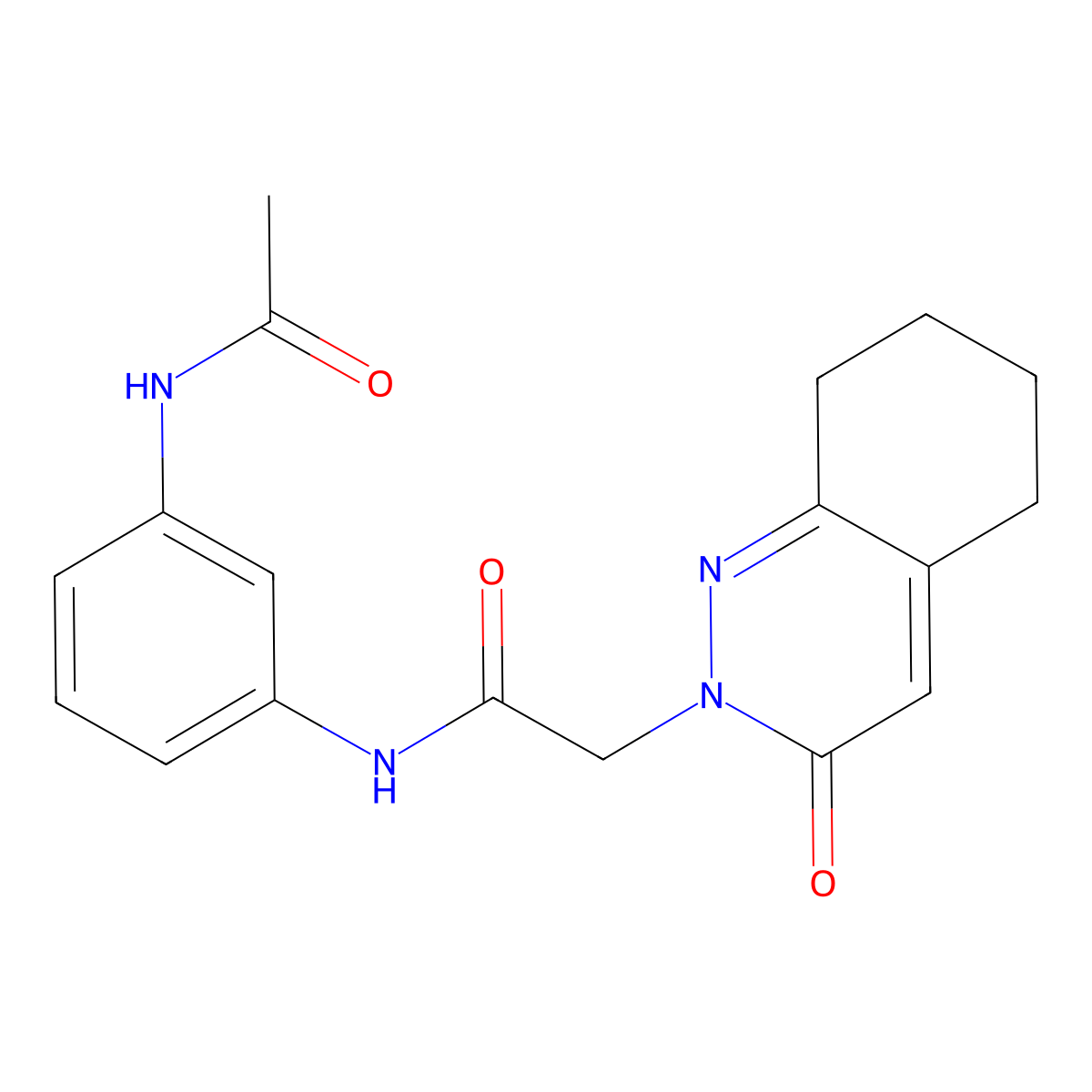 N-[3-(acetylamino)phenyl]-2-(3-oxo-5,6,7,8-tetrahydrocinnolin-2(3H)-yl)acetamide molecular structure, CAS 1282102-77-5
