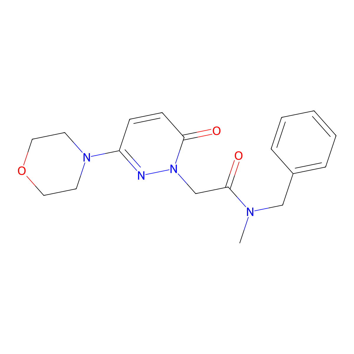 N-benzyl-N-methyl-2-[3-(morpholin-4-yl)-6-oxopyridazin-1(6H)-yl]acetamide molecular structure, CAS 1282102-79-7