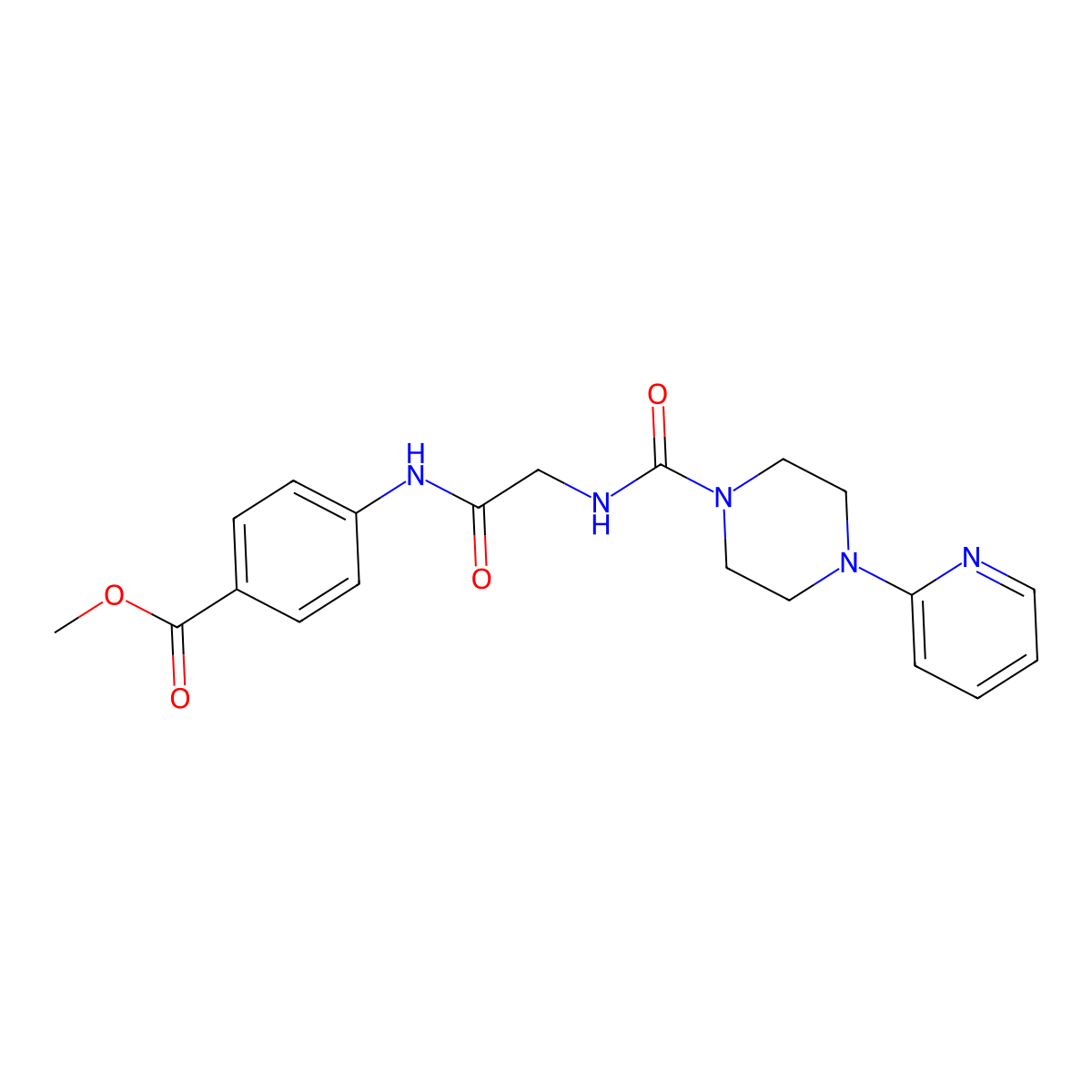 methyl 4-[(N-{[4-(pyridin-2-yl)piperazin-1-yl]carbonyl}glycyl)amino]benzoate molecular structure, CAS 1282103-04-1