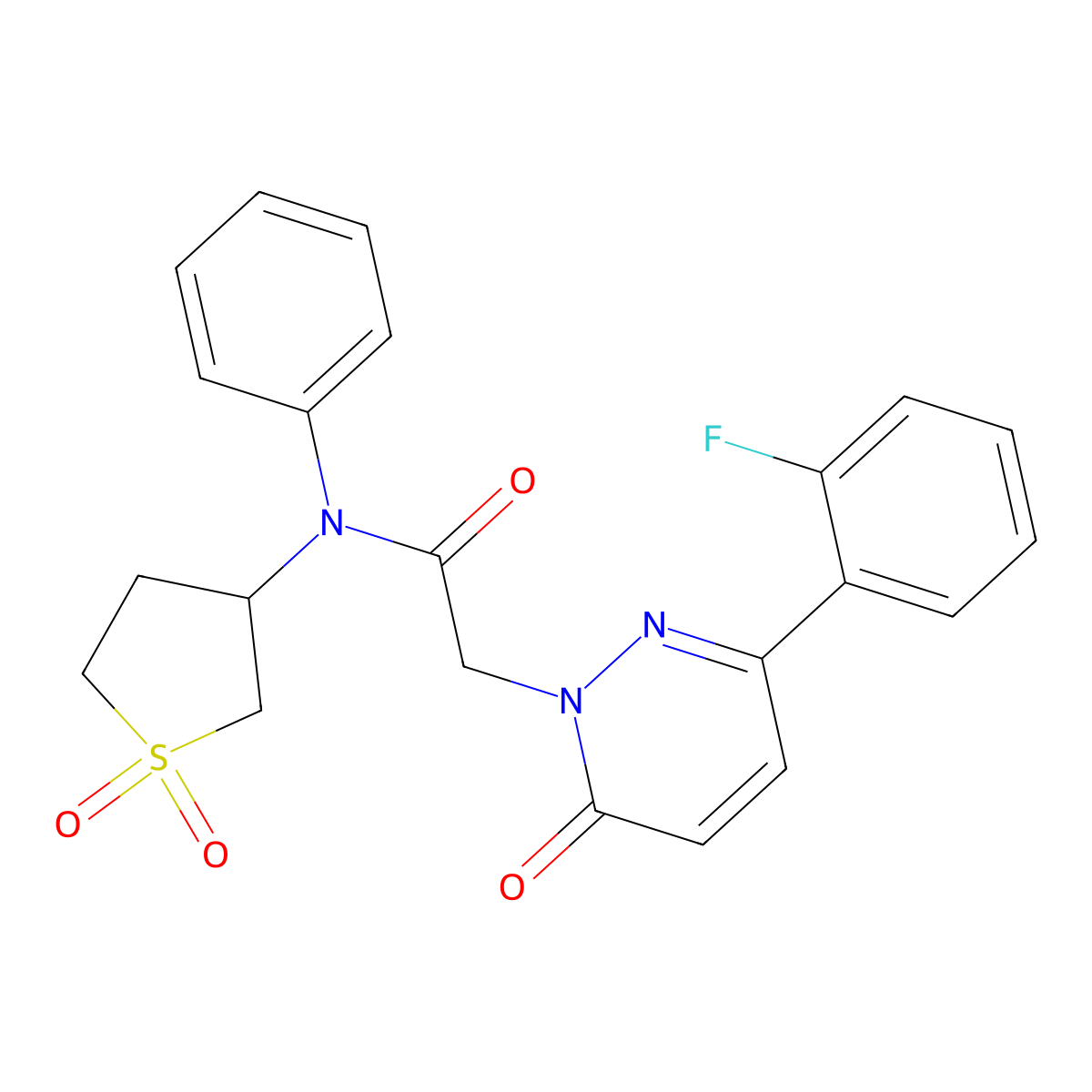 N-(1,1-dioxidotetrahydrothiophen-3-yl)-2-(3-(2-fluorophenyl)-6-oxopyridazin-1(6H)-yl)-N-phenylacetamide molecular structure, CAS 1282103-09-6