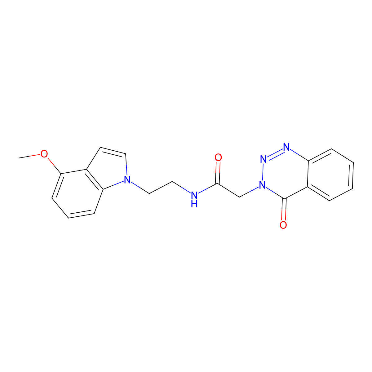 N-[2-(4-methoxy-1H-indol-1-yl)ethyl]-2-(4-oxo-1,2,3-benzotriazin-3(4H)-yl)acetamide molecular structure, CAS 1282103-35-8