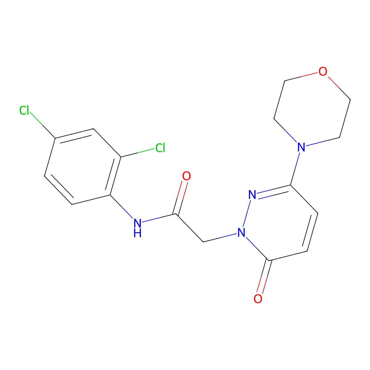 N-(2,4-dichlorophenyl)-2-[3-(morpholin-4-yl)-6-oxopyridazin-1(6H)-yl]acetamide molecular structure, CAS 1282103-47-2