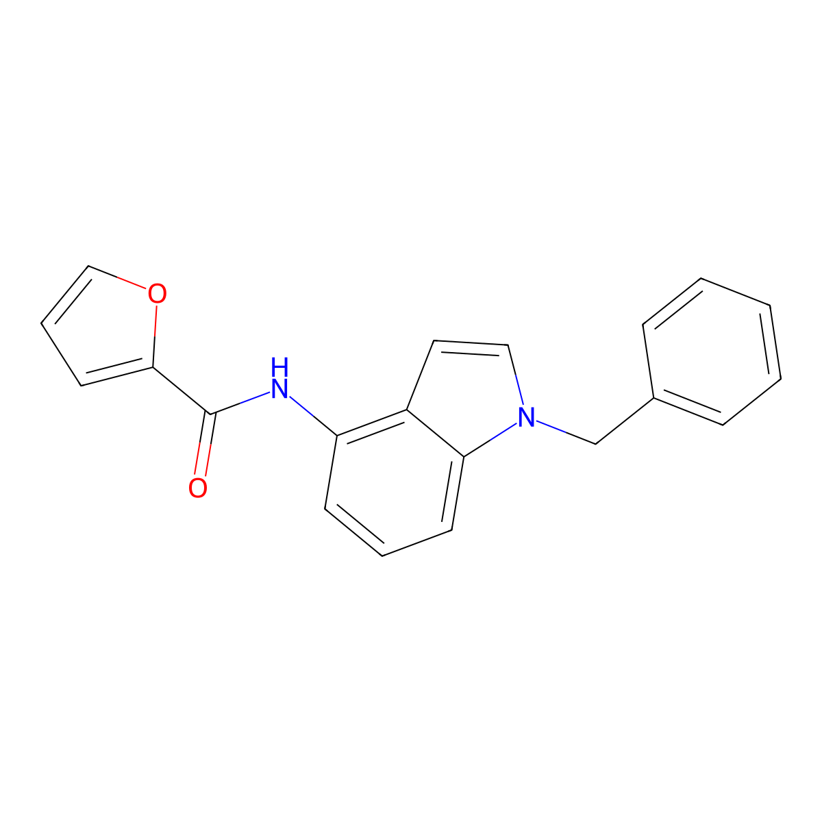 N-(1-benzyl-1H-indol-4-yl)furan-2-carboxamide molecular structure, CAS 1282104-03-3