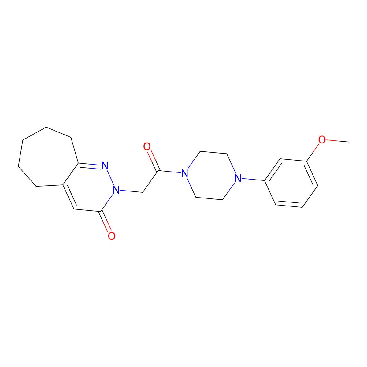 2-{2-[4-(3-methoxyphenyl)piperazino]-2-oxoethyl}-2,5,6,7,8,9-hexahydro-3H-cyclohepta[c]pyridazin-3-one molecular structure, CAS 1282104-14-6