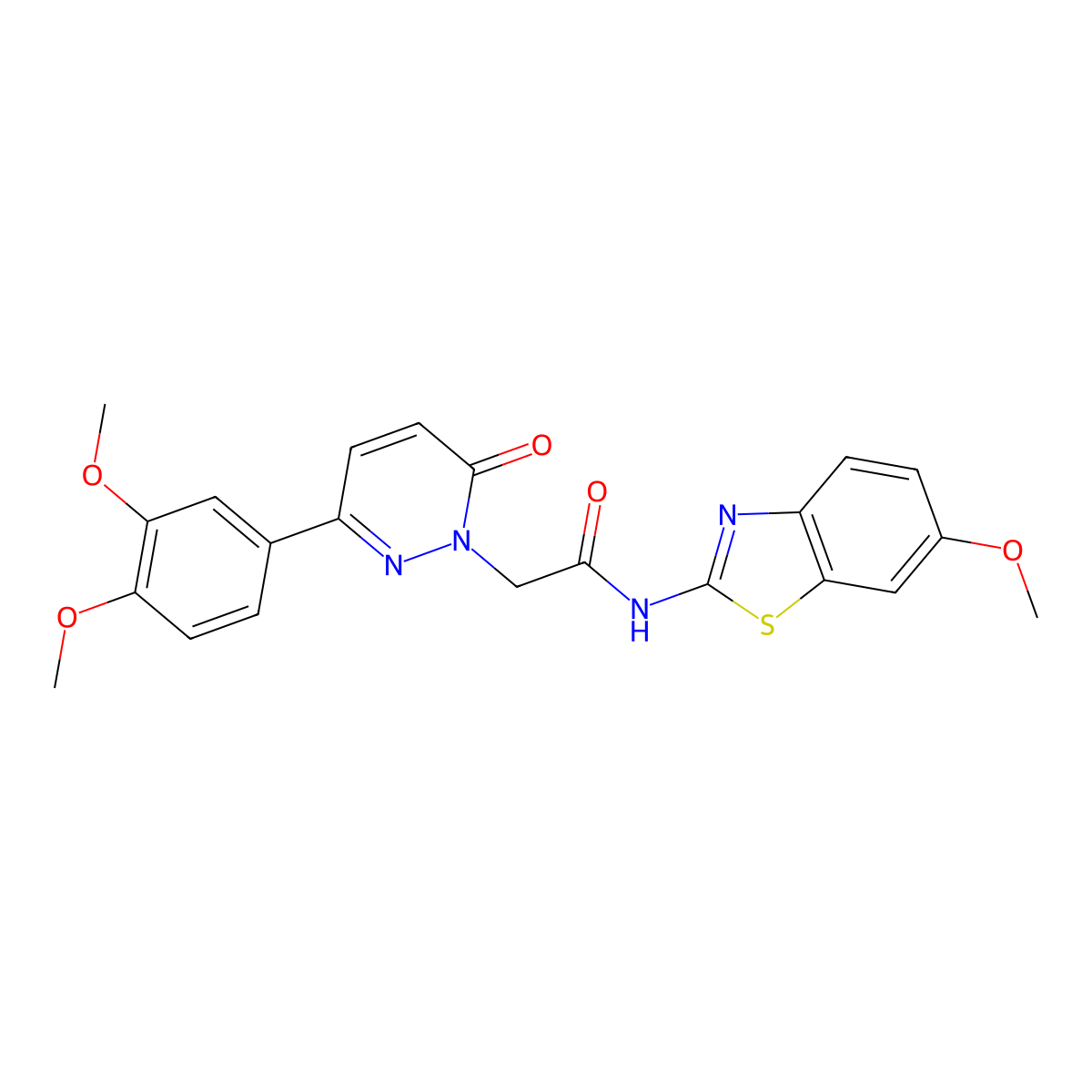 2-[3-(3,4-dimethoxyphenyl)-6-oxopyridazin-1(6H)-yl]-N-[(2Z)-6-methoxy-1,3-benzothiazol-2(3H)-ylidene]acetamide molecular structure, CAS 1282104-52-2