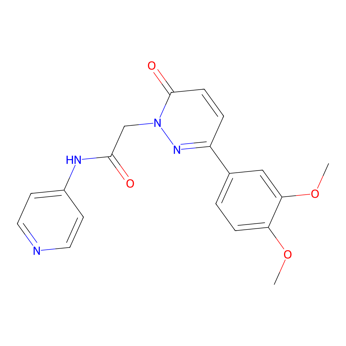 2-(3-(3,4-dimethoxyphenyl)-6-oxopyridazin-1(6H)-yl)-N-(pyridin-4-yl)acetamide molecular structure, CAS 1282104-59-9