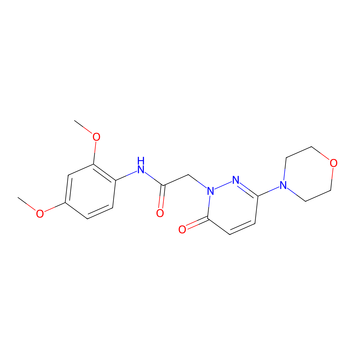 N-(2,4-dimethoxyphenyl)-2-[3-(morpholin-4-yl)-6-oxopyridazin-1(6H)-yl]acetamide molecular structure, CAS 1282104-73-7