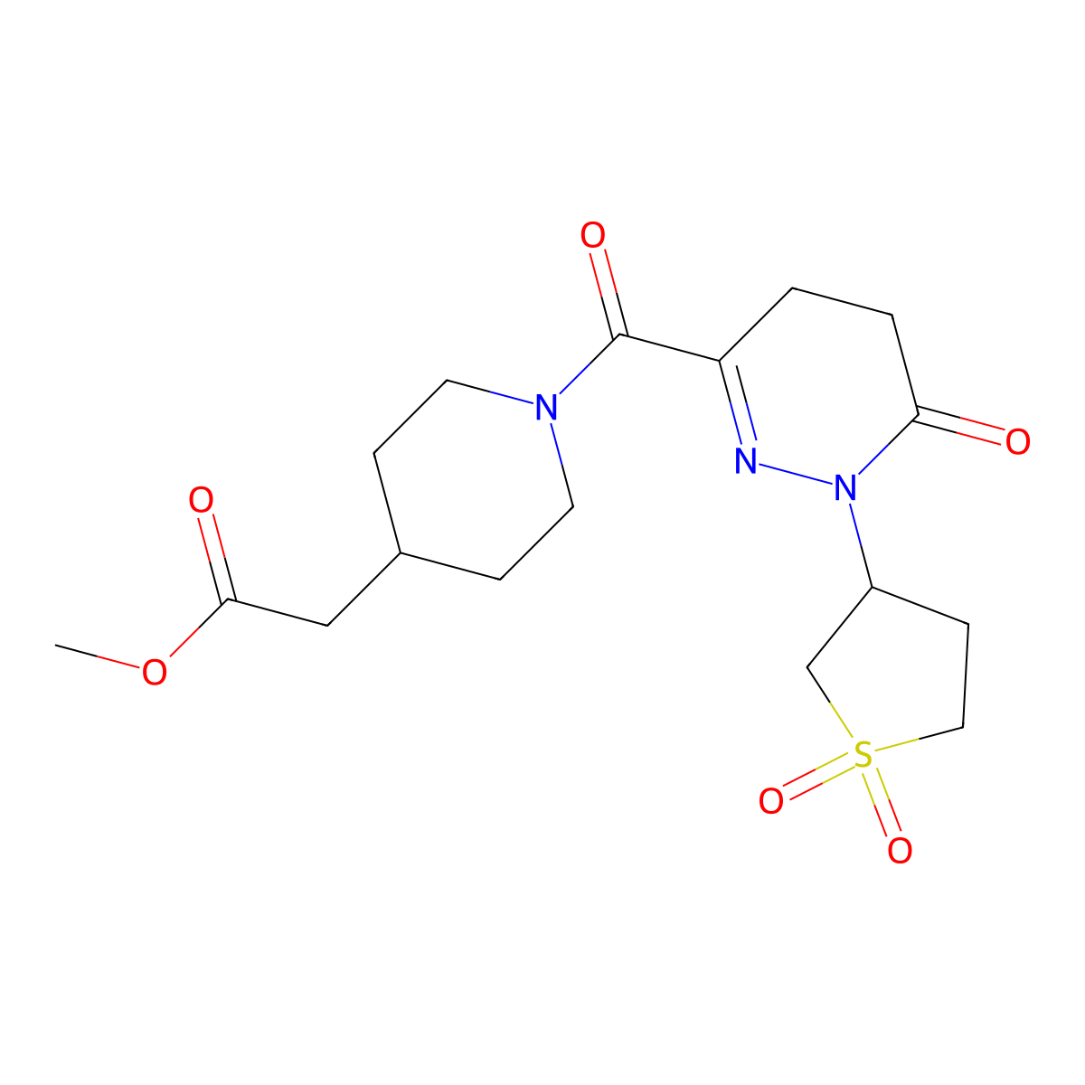 Methyl (1-{[1-(1,1-dioxidotetrahydrothiophen-3-yl)-6-oxo-1,4,5,6-tetrahydropyridazin-3-yl]carbonyl}piperidin-4-yl)acetate molecular structure, CAS 1282104-76-0
