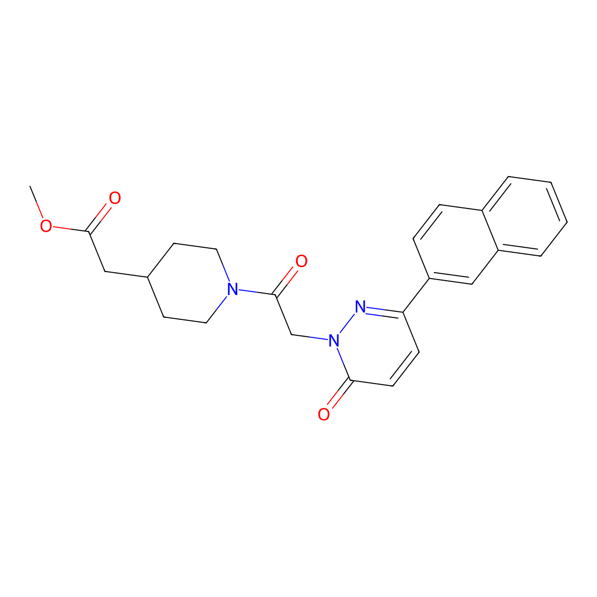 methyl (1-{[3-(naphthalen-2-yl)-6-oxopyridazin-1(6H)-yl]acetyl}piperidin-4-yl)acetate molecular structure, CAS 1282104-98-6