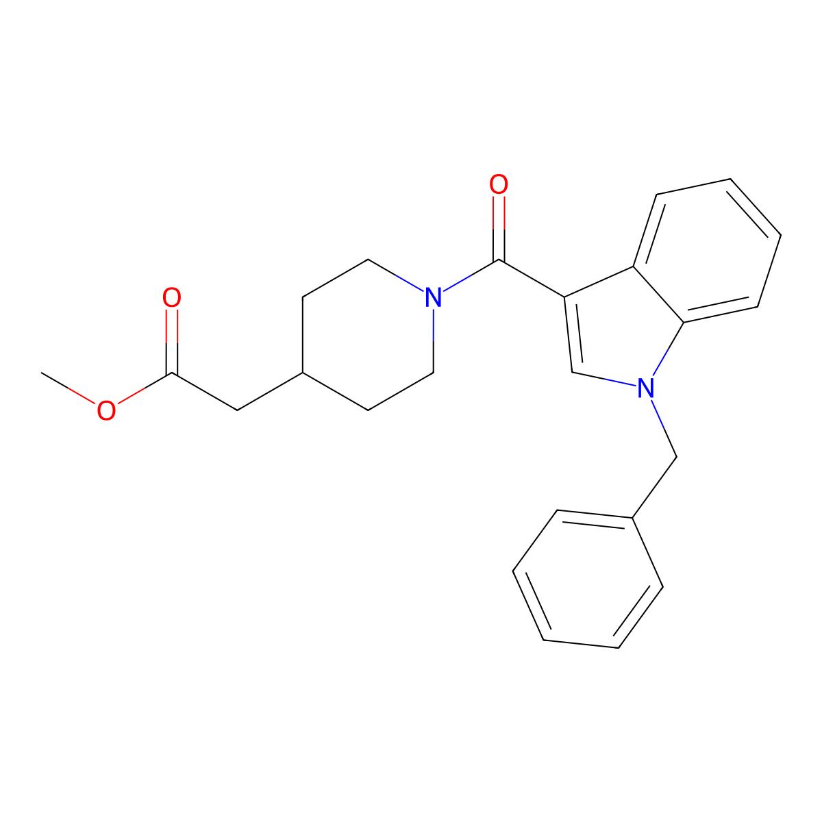 methyl {1-[(1-benzyl-1H-indol-3-yl)carbonyl]piperidin-4-yl}acetate molecular structure, CAS 1282104-99-7