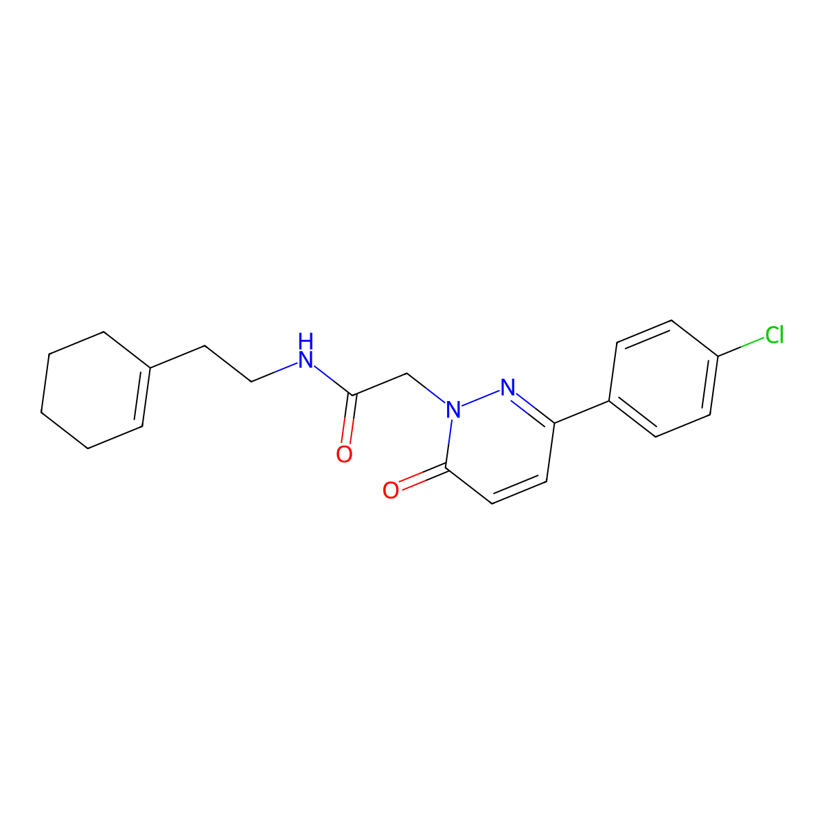 2-[3-(4-chlorophenyl)-6-oxo-1(6H)-pyridazinyl]-N~1~-[2-(1-cyclohexenyl)ethyl]acetamide molecular structure, CAS 1282105-12-7