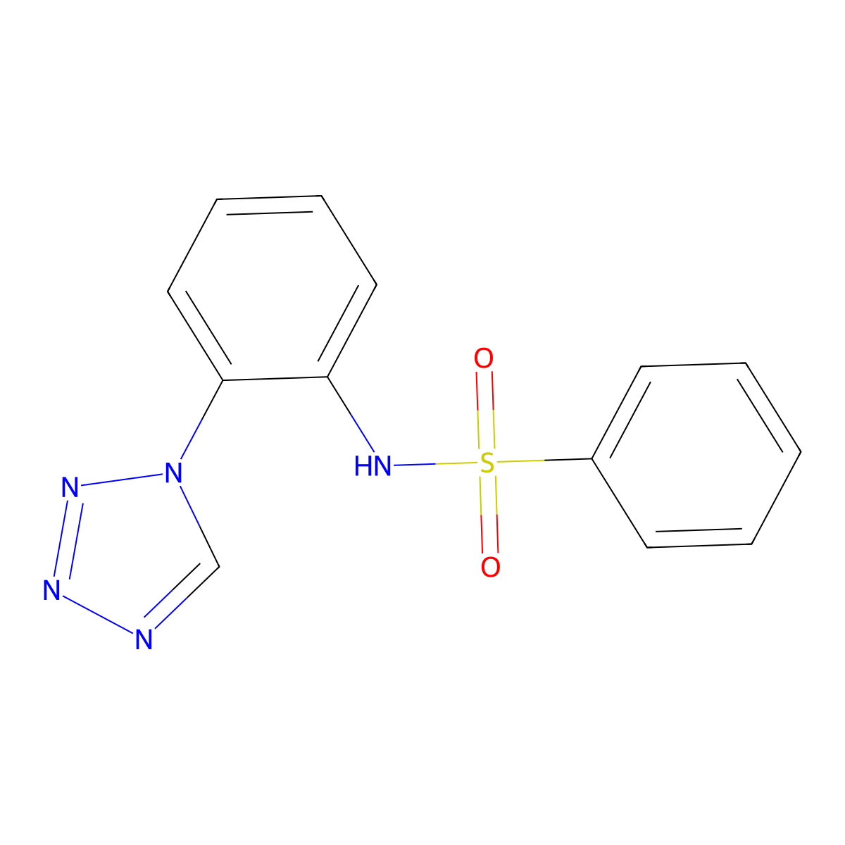N-(2-(1H-tetrazol-1-yl)phenyl)benzenesulfonamide molecular structure, CAS 1282105-17-2