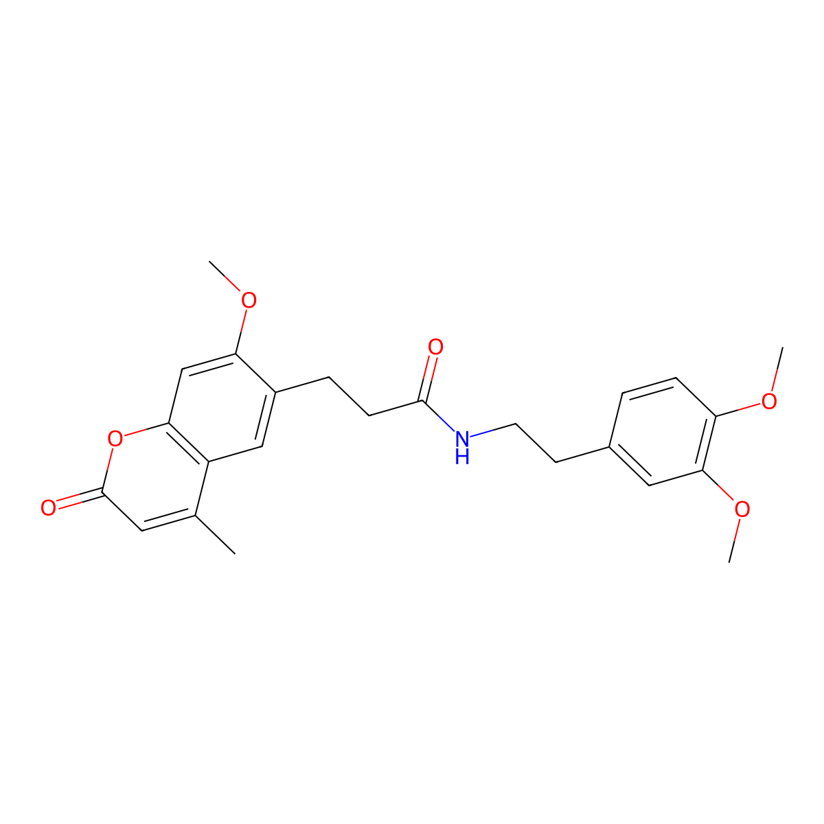 N~1~-(3,4-dimethoxyphenethyl)-3-(7-methoxy-4-methyl-2-oxo-2H-chromen-6-yl)propanamide molecular structure, CAS 1282105-29-6
