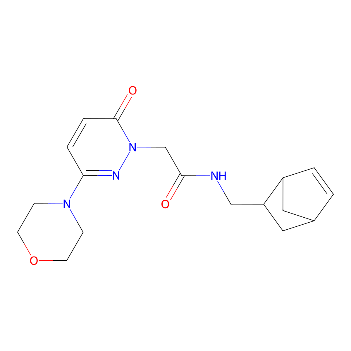 N-(bicyclo[2.2.1]hept-5-en-2-ylmethyl)-2-[3-(morpholin-4-yl)-6-oxopyridazin-1(6H)-yl]acetamide molecular structure, CAS 1282105-30-9