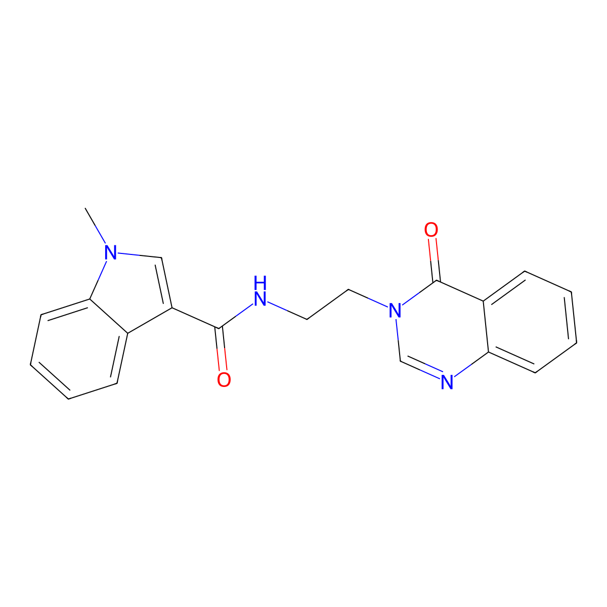 1-methyl-N-[2-(4-oxoquinazolin-3(4H)-yl)ethyl]-1H-indole-3-carboxamide molecular structure, CAS 1282105-35-4