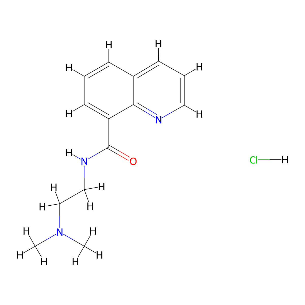 N-(2-(dimethylamino)ethyl)quinoline-8-carboxamide hydrochloride molecular structure, CAS 1282105-40-1
