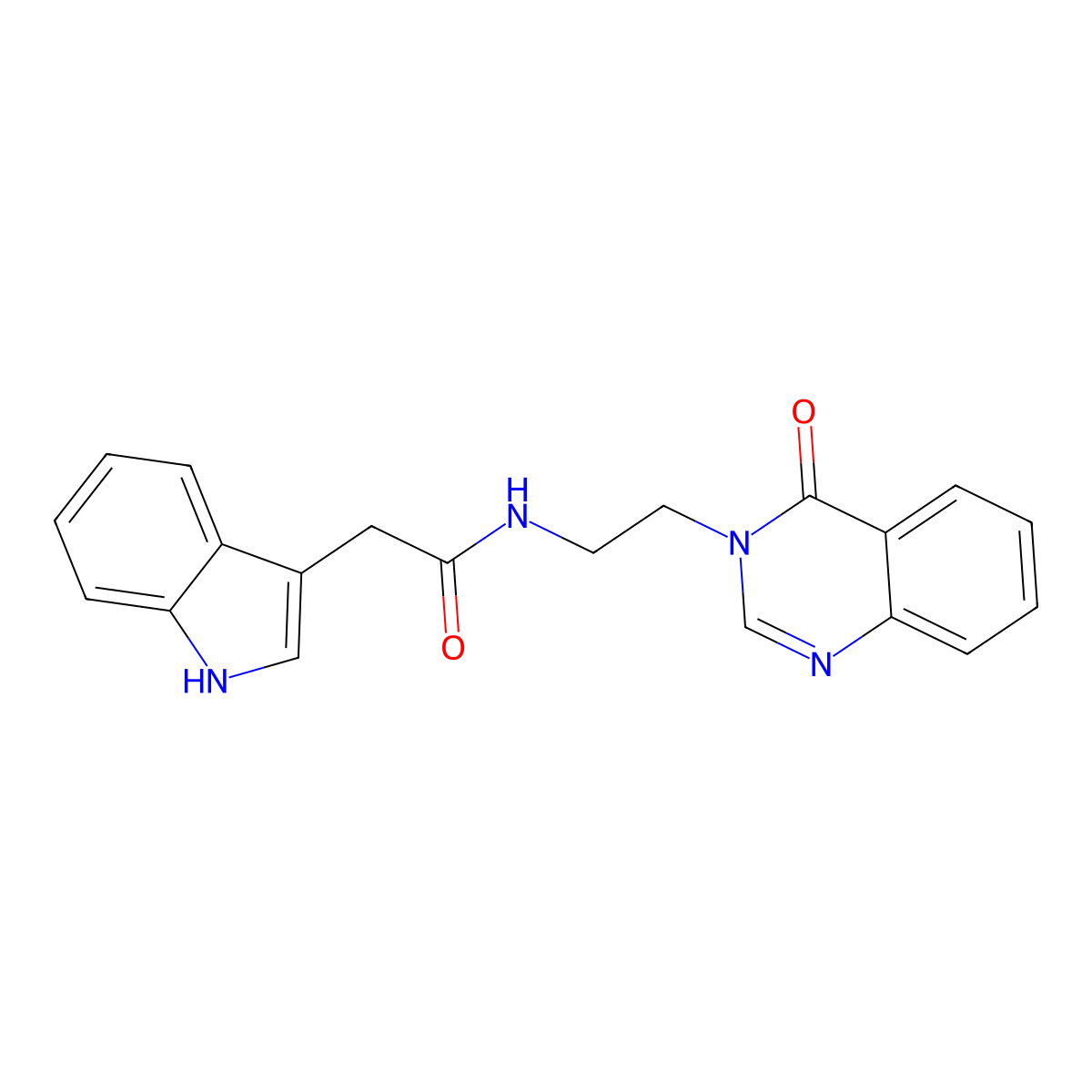 2-(1H-indol-3-yl)-N-[2-(4-oxoquinazolin-3(4H)-yl)ethyl]acetamide molecular structure, CAS 1282105-71-8