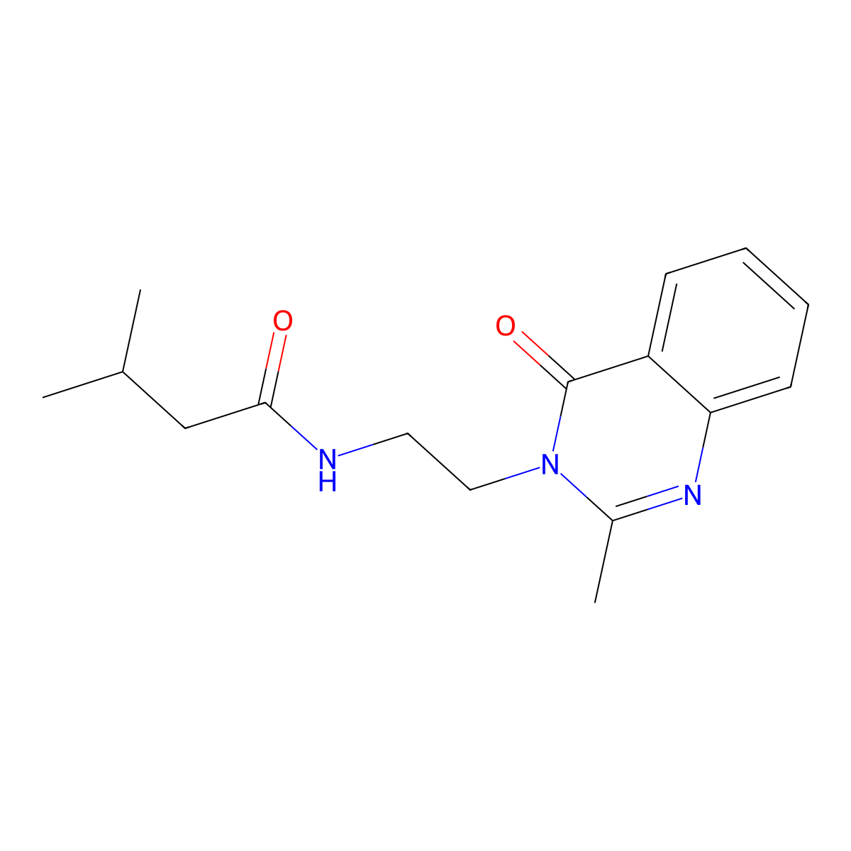 3-methyl-N-[2-(2-methyl-4-oxoquinazolin-3(4H)-yl)ethyl]butanamide molecular structure, CAS 1282105-86-5