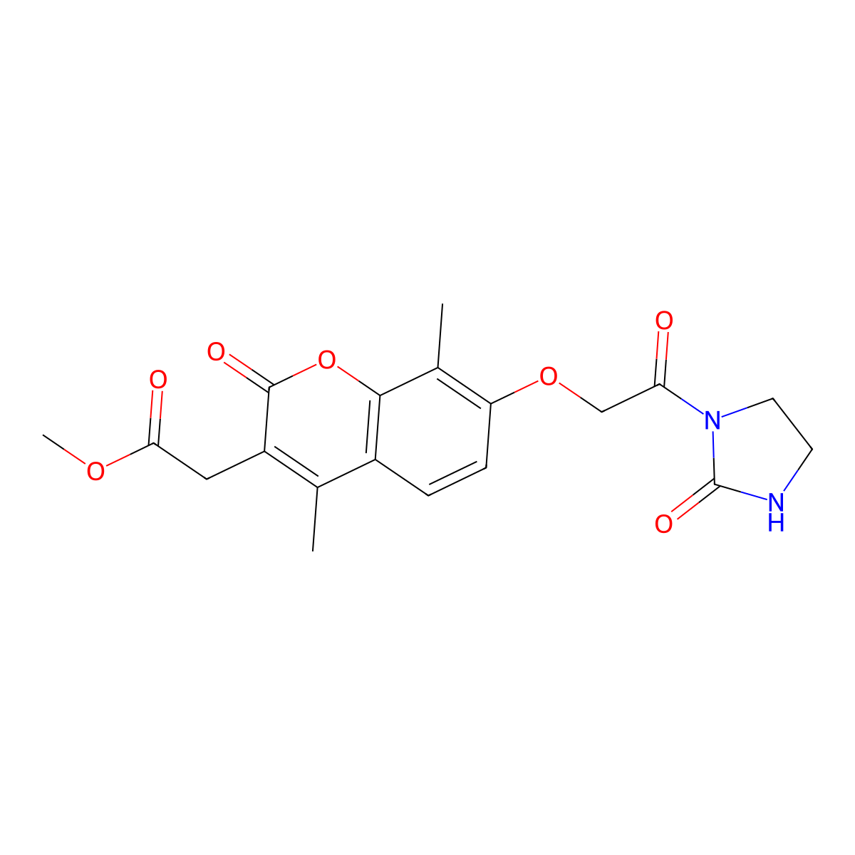 methyl {4,8-dimethyl-2-oxo-7-[2-oxo-2-(2-oxoimidazolidin-1-yl)ethoxy]-2H-chromen-3-yl}acetate molecular structure, CAS 1282106-04-0