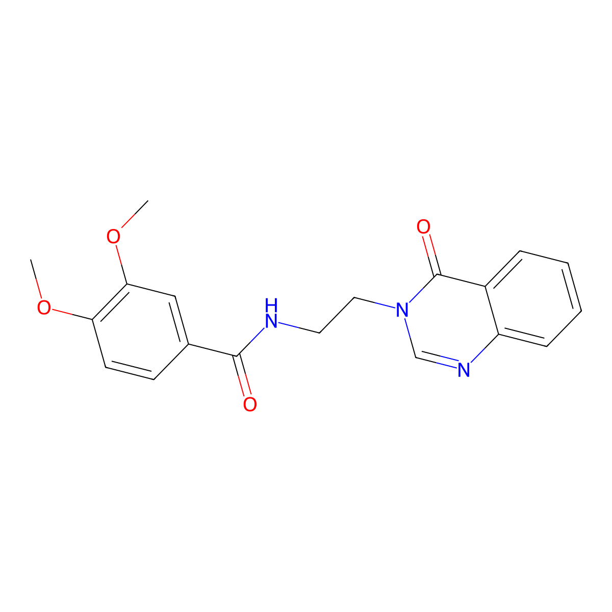 3,4-dimethoxy-N-[2-(4-oxoquinazolin-3(4H)-yl)ethyl]benzamide molecular structure, CAS 1282106-15-3