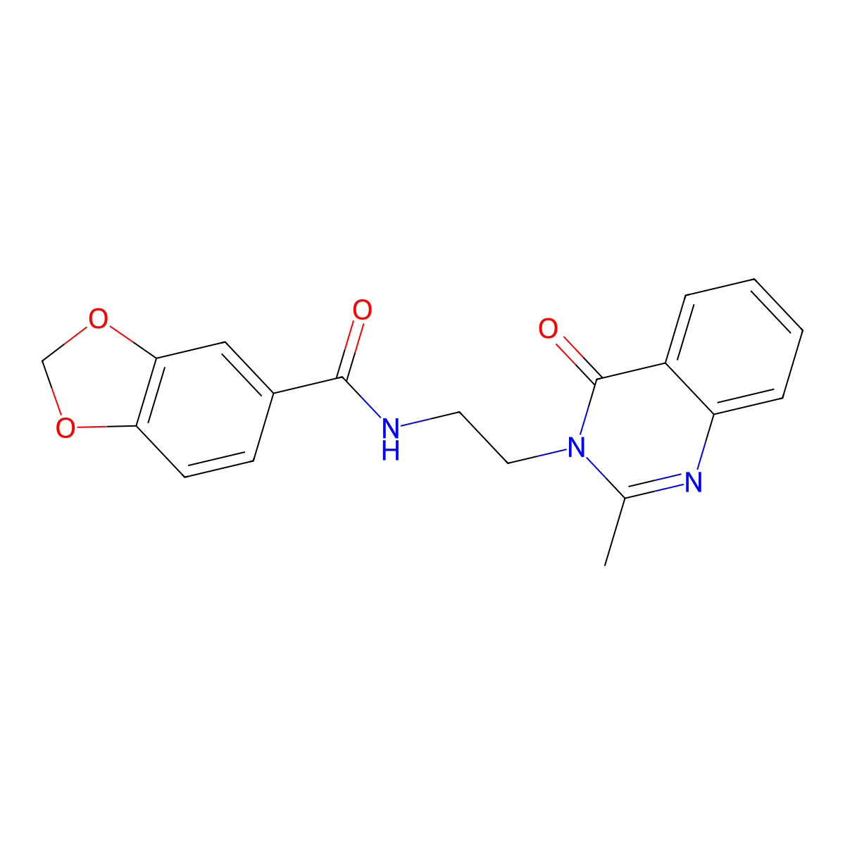 N-[2-(2-methyl-4-oxoquinazolin-3(4H)-yl)ethyl]-1,3-benzodioxole-5-carboxamide molecular structure, CAS 1282106-16-4