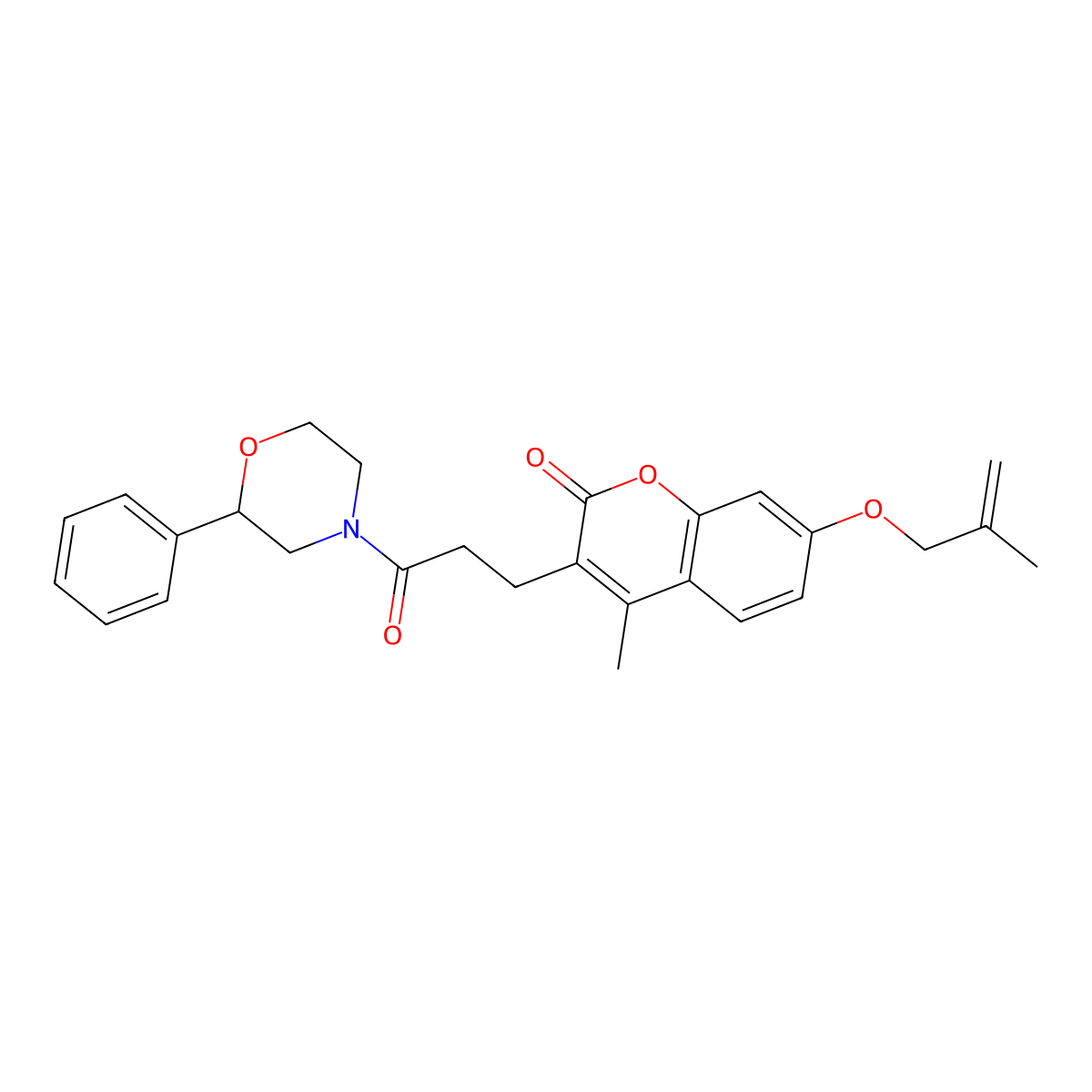 4-methyl-7-[(2-methylallyl)oxy]-3-[3-oxo-3-(2-phenylmorpholino)propyl]-2H-chromen-2-one molecular structure, CAS 1282106-30-2