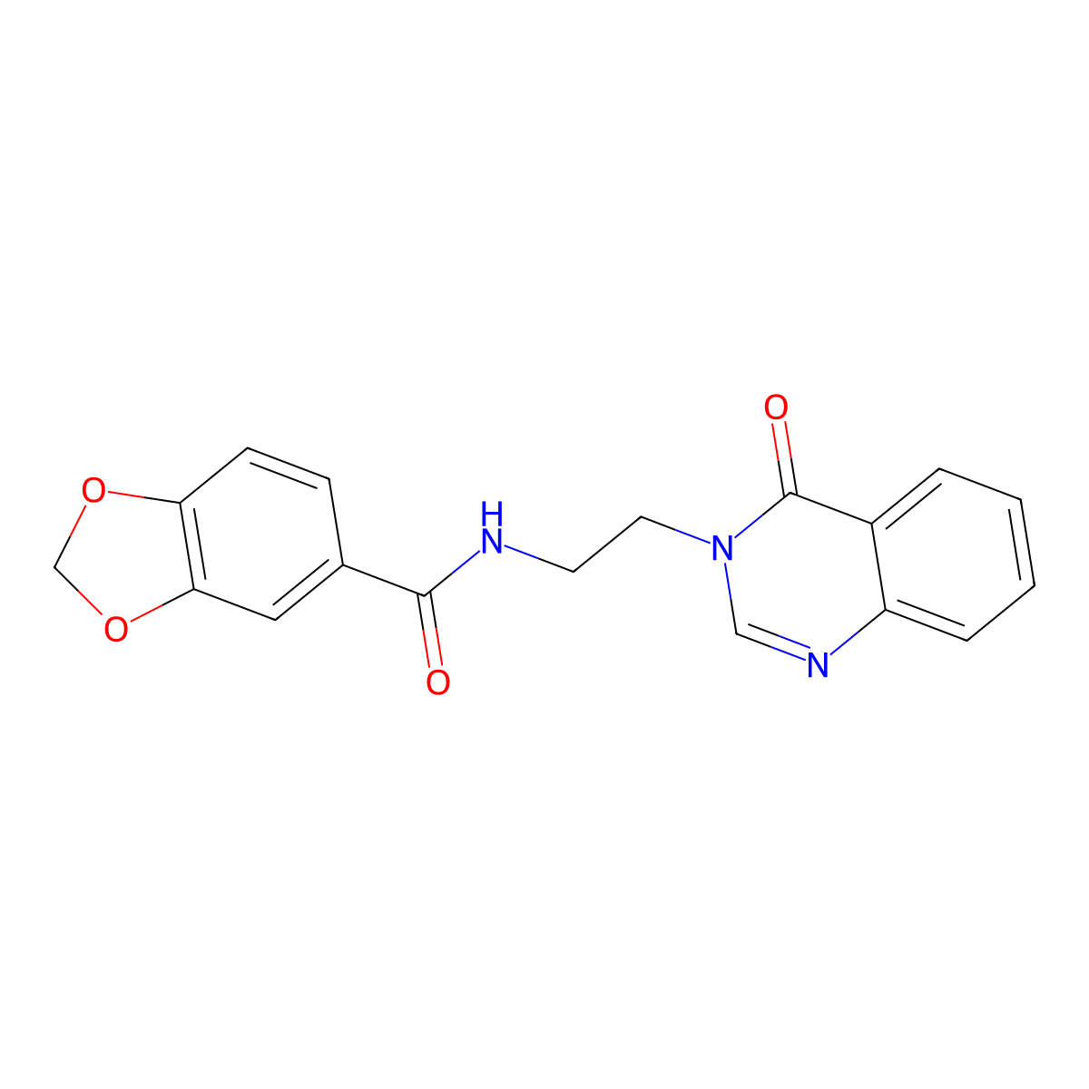 N-[2-(4-oxoquinazolin-3(4H)-yl)ethyl]-1,3-benzodioxole-5-carboxamide molecular structure, CAS 1282106-41-5