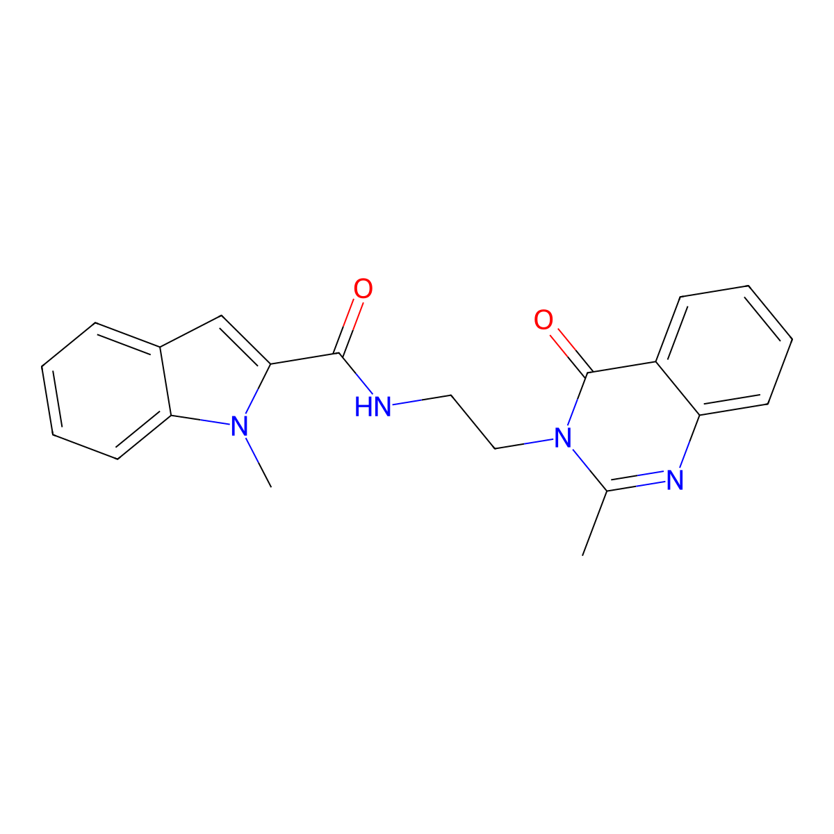 1-methyl-N-[2-(2-methyl-4-oxoquinazolin-3(4H)-yl)ethyl]-1H-indole-2-carboxamide molecular structure, CAS 1282106-47-1