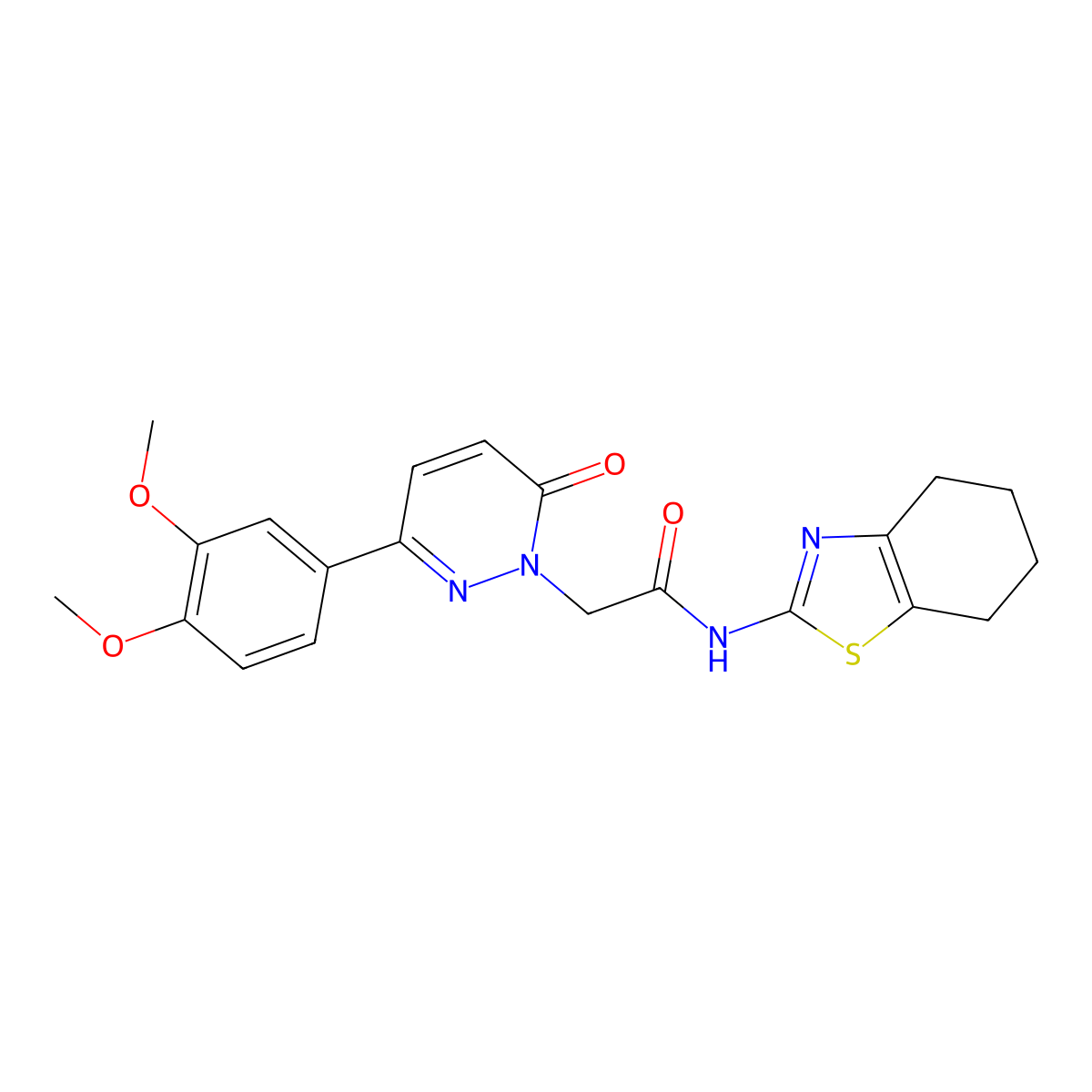 2-[3-(3,4-dimethoxyphenyl)-6-oxopyridazin-1(6H)-yl]-N-[(2Z)-4,5,6,7-tetrahydro-1,3-benzothiazol-2(3H)-ylidene]acetamide molecular structure, CAS 1282106-65-3
