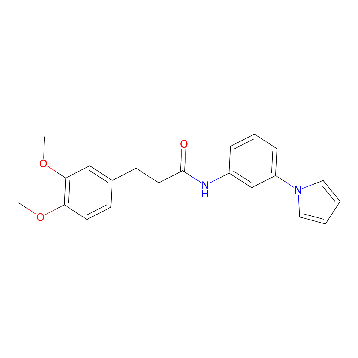 3-(3,4-dimethoxyphenyl)-N-[3-(1H-pyrrol-1-yl)phenyl]propanamide molecular structure, CAS 1282106-90-4