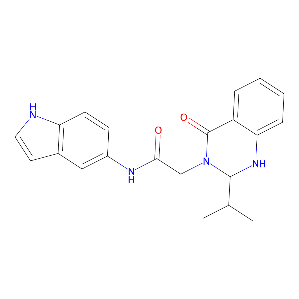 N-(1H-indol-5-yl)-2-[2-isopropyl-4-oxo-1,4-dihydro-3(2H)-quinazolinyl]acetamide molecular structure, CAS 1282106-93-7