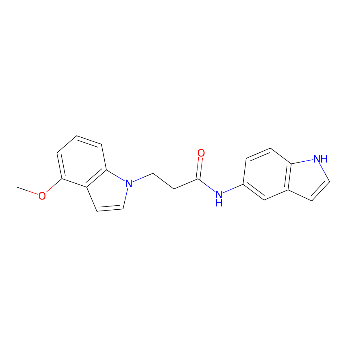 N-(1H-indol-5-yl)-3-(4-methoxy-1H-indol-1-yl)propanamide molecular structure, CAS 1282106-98-2