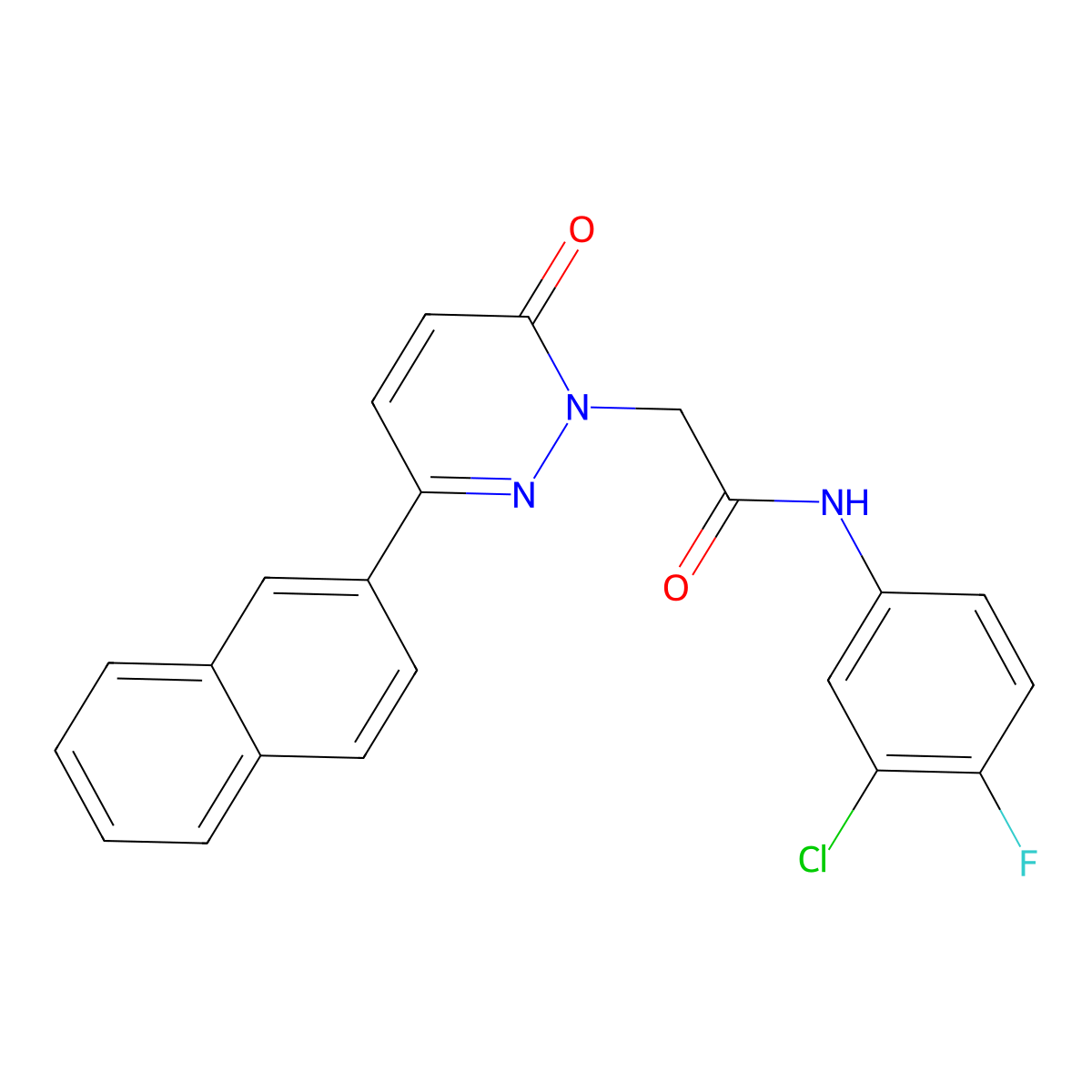N-(3-chloro-4-fluorophenyl)-2-(3-(naphthalen-2-yl)-6-oxopyridazin-1(6H)-yl)acetamide molecular structure, CAS 1282107-24-7