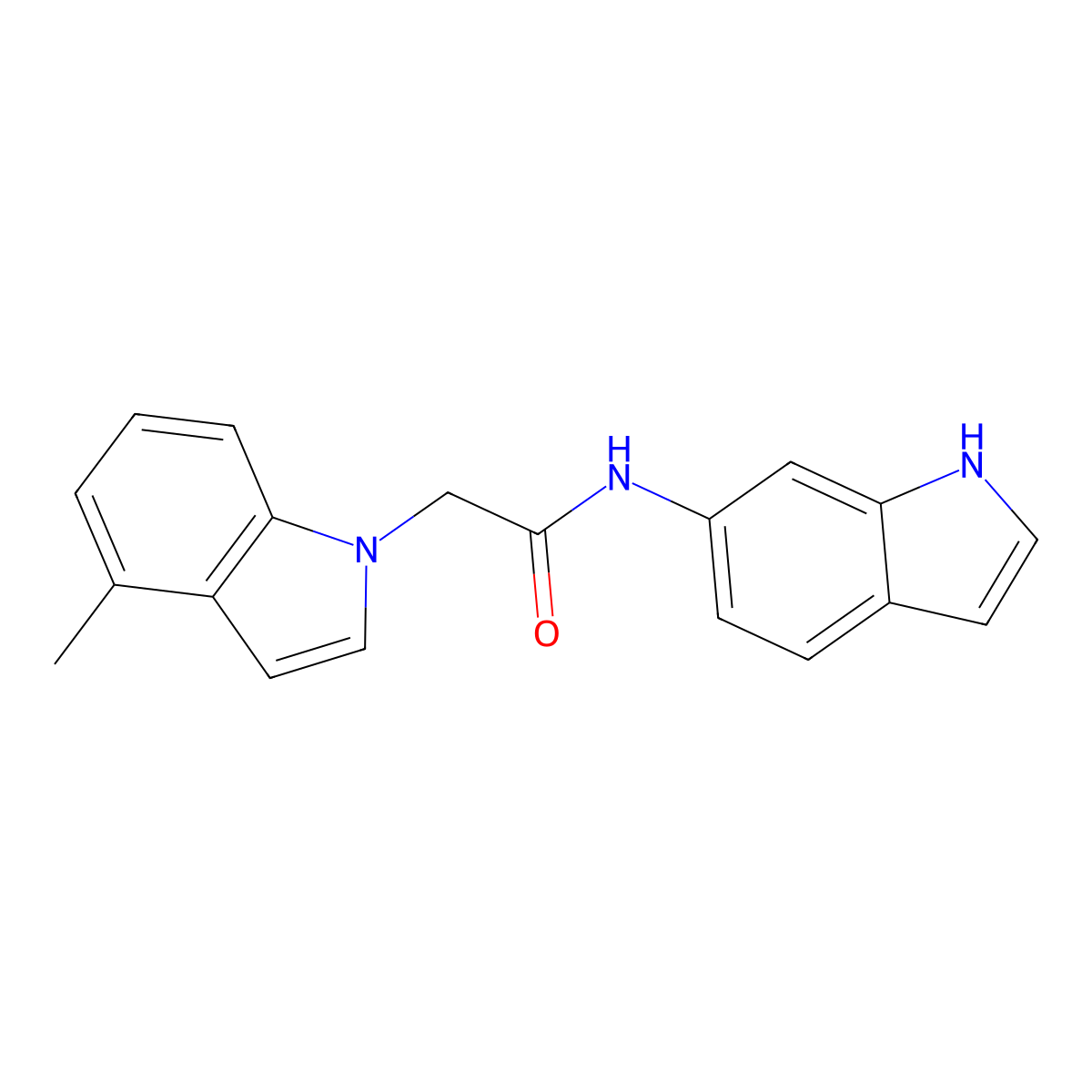 N-(1H-indol-6-yl)-2-(4-methyl-1H-indol-1-yl)acetamide molecular structure, CAS 1282107-56-5