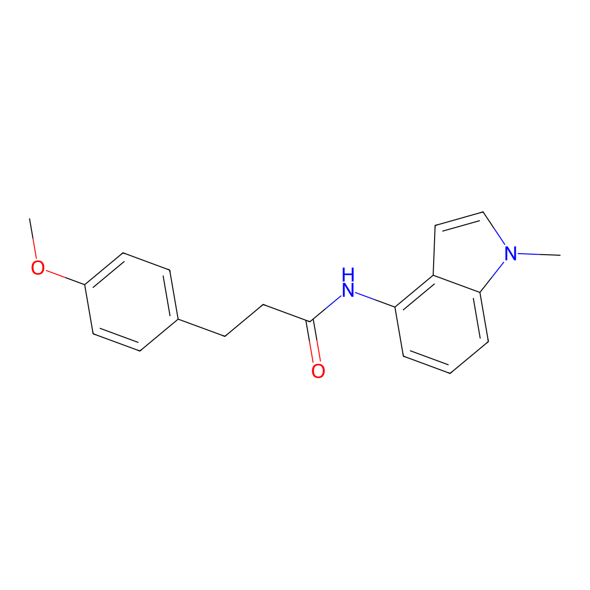 3-(4-methoxyphenyl)-N-(1-methyl-1H-indol-4-yl)propanamide molecular structure, CAS 1282107-73-6