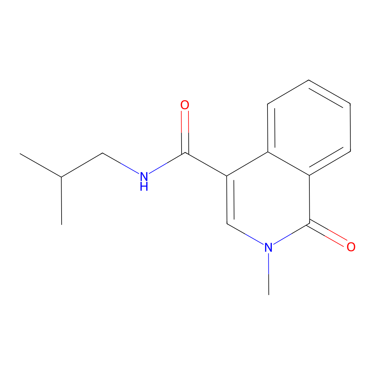 N-isobutyl-2-methyl-1-oxo-1,2-dihydro-4-isoquinolinecarboxamide molecular structure, CAS 1282107-93-0
